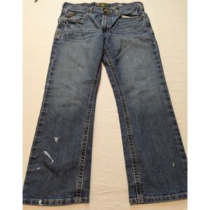 Ariat Rebar M5 Straight Leg Jeans Mens 36x30 Blue Workwear Paint Stains